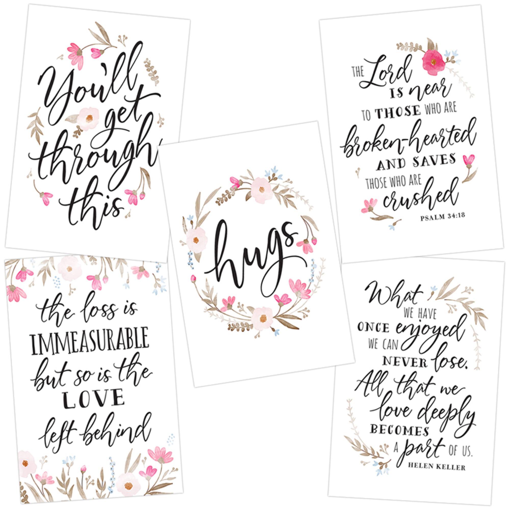 JAM Paper Floral Design Blank Sympathy Cards Set, 36ct.